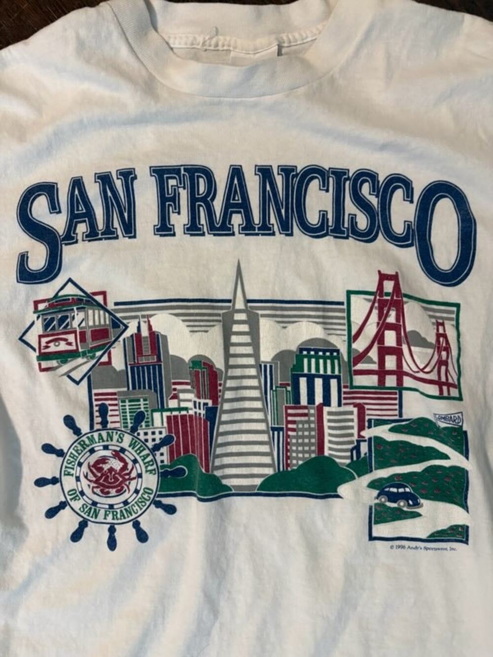 GURK SPORT Vintage 90s San Francisco Graphic Tee Mens XL White - Picture 6 of 6